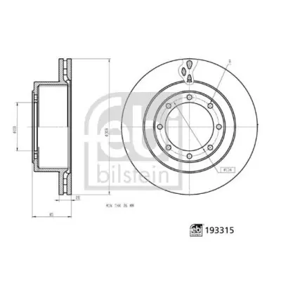 Disco de freno FEBI BILSTEIN 193315 Oferta